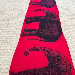 Thomas Paul Pink & Navy Elephant Print Scarf
